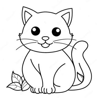 Spooky Schwarze Katze Halloween Ausmalbild 112727-48803