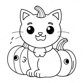 Niedliches Kurbis Katzchen Ausmalbild 112728-48806