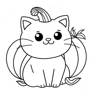 Niedliches Kurbis Katzchen Ausmalbild 112728-48808