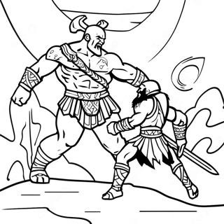 Gott Des Krieges Epische Kampfszene Ausmalbild 112781 48849