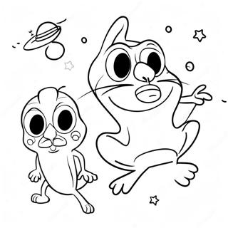 Ren Und Stimpy Im Weltraum Ausmalbild 112833 48890
