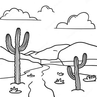 Bunter Wusten Sonnenuntergang Ausmalbild 113143-49253