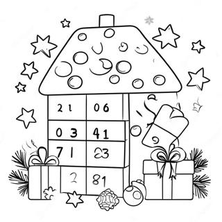 Festlicher Adventskalender Ausmalbild 113295-49361