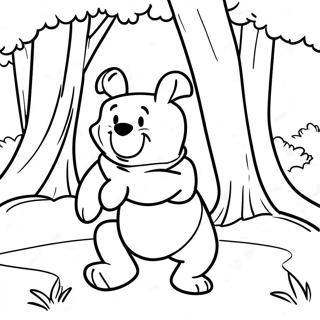 Abenteuerlicher Winnie Puuh Im Wald Ausmalbild 113475-49502