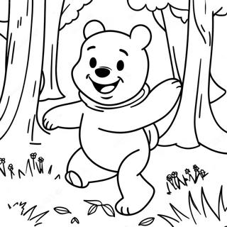 Abenteuerlicher Winnie Puuh Im Wald Ausmalbild 113475-49504