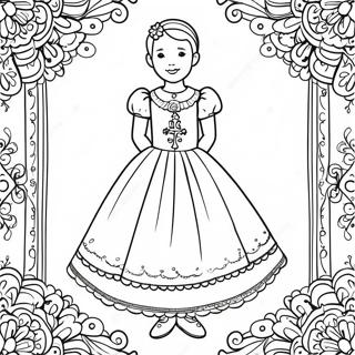 Schones Kommunionskleid Ausmalbild 113914-49845