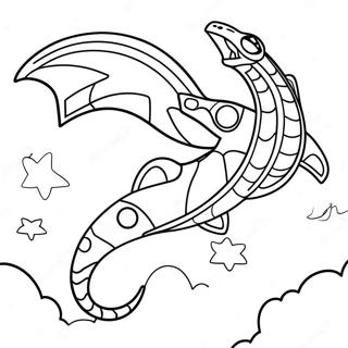 Mega Rayquaza Fliegt Am Himmel Ausmalbild 113938-49861