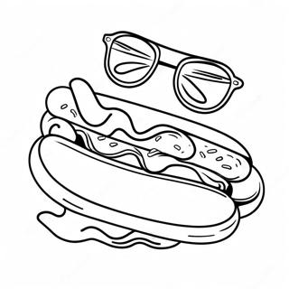 Lustiger Hot Dog Mit Sonnenbrille Ausmalbild 114016-49921