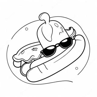 Lustiger Hot Dog Mit Sonnenbrille Ausmalbild 114016-49923