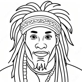 Jamaikanischer Rasta Mann Mit Dreadlocks Ausmalbild 114274-50133