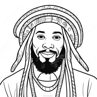 Jamaikanischer Rasta Mann Mit Dreadlocks Ausmalbild 114274-50135