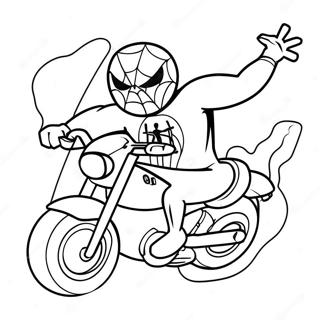 Spiderman Fahrt Ein Schnelles Motorrad Ausmalbild 114374-50201