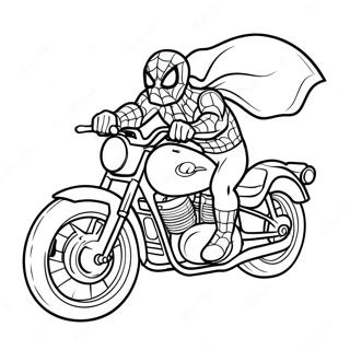 Spiderman In Einem Superhelden Motorrad Abenteuer Ausmalbild 114376 50211