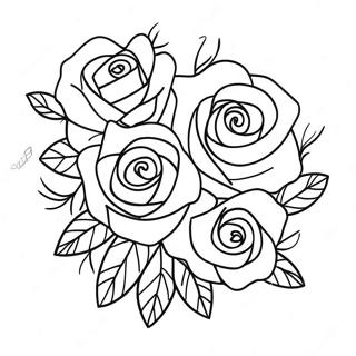 Eleganter Rosenstrauss Ausmalbild 115331-50945