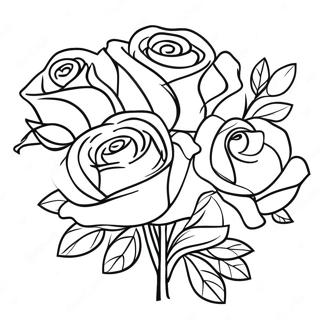 Eleganter Rosenstrauss Ausmalbild 115331-50948