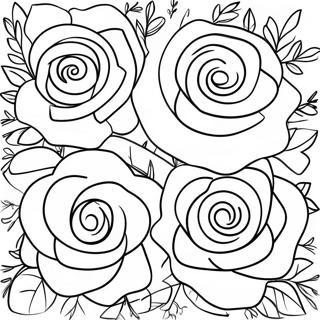 Lebendige Rote Rosen Ausmalbild 115332-50951