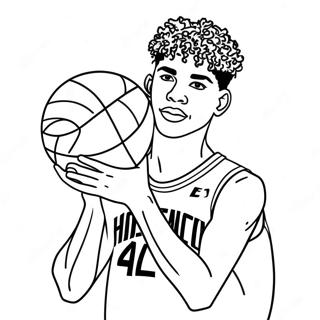 Lamelo Ball Mit Basketball Ausmalbild 115923-51409