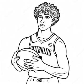 Lamelo Ball Mit Basketball Ausmalbild 115923-51410