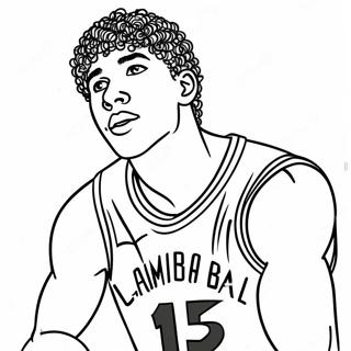 Lamelo Ball Mit Basketball Ausmalbild 115923-51411