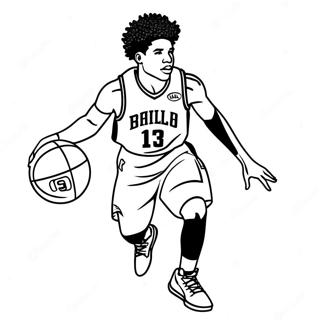 Lamelo Ball Mit Basketball Ausmalbild 115923-51412