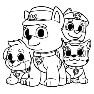 Rocky Paw Patrol Mit Freunden Ausmalbild 116389-51765