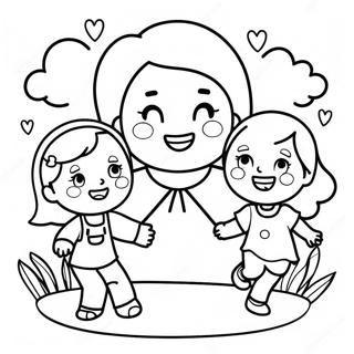 Gluckliche Mama Und Kinder Ausmalbild 116518-52035