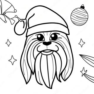 Chewbacca In Einem Weihnachtsmannhut Ausmalbild 116927-52347