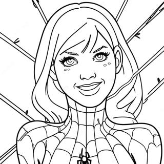 Gwen Stacy Mit Spinnennetzen Ausmalbild 116980-52389