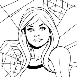 Gwen Stacy Mit Spinnennetzen Ausmalbild 116980-52390
