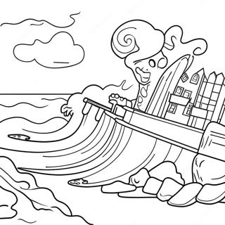 Tsunami Zerstorungsszene Ausmalbild 117007 52413