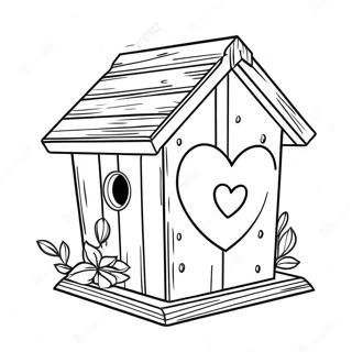 Rustikales Vogelhaus Mit Einem Herzen Ausmalbild 117085 52477