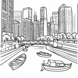 Chicago River Mit Booten Ausmalbild 117161 52526