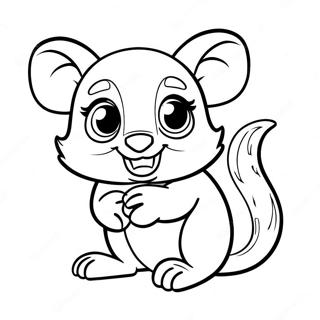 Verspielte Baby Opossum Ausmalbild 117442 52741