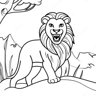 Majestatischer Lowe Beim Brullen Ausmalbild 118243-53355