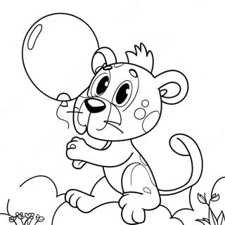 Lustiger Rosa Panther Mit Einem Ballon Ausmalbild 118272-53388