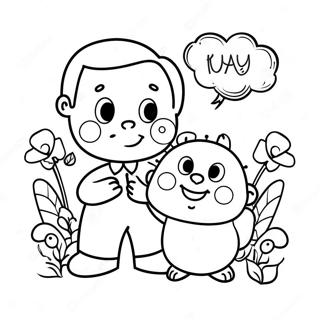 Niedliche Vatertagskarte Ausmalbild 118422 53607