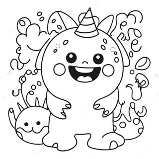 Verspielt Kawaii Monster Doodle Ausmalbild 118885 53973