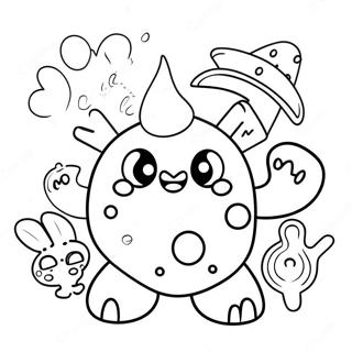 Verspielt Kawaii Monster Doodle Ausmalbild 118885 53975