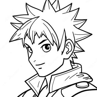 Cooler Anime Junge Mit Stachelhaaren Ausmalbild 119037 54087