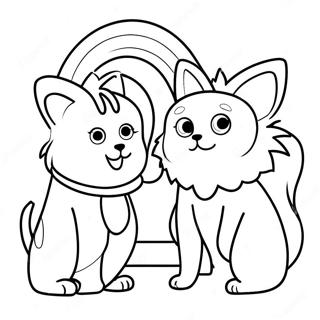 Niedliche Haustiere Mit Ihren Besitzern Ausmalbild 119426 54398