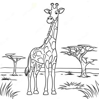 Majestatische Giraffe In Der Savanne Ausmalbild 119526-54465