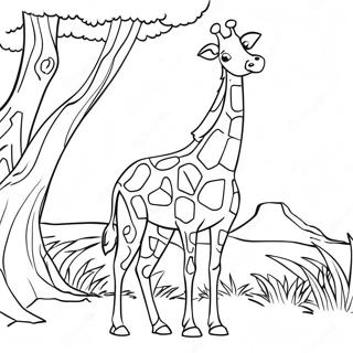 Majestatische Giraffe In Der Savanne Ausmalbild 119526-54466