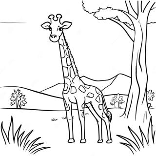 Majestatische Giraffe In Der Savanne Ausmalbild 119526 54468