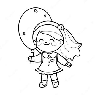 Liebenswertes Madchen Mit Ballon Ausmalbild 119603-54528