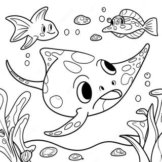 Gluckliche Stingray Unter Wasser Ausmalbild 120427 55174