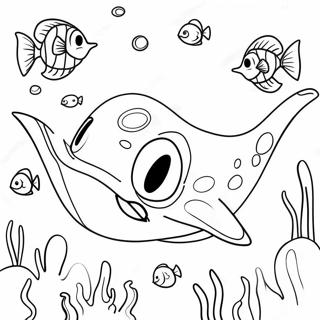 Gluckliche Stingray Unter Wasser Ausmalbild 120427 55175