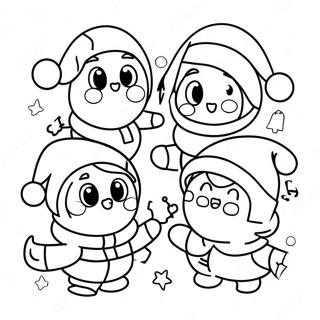 Niedliche Weihnachts Crewmitglieder Aus Among Us Ausmalbild 120504-55233