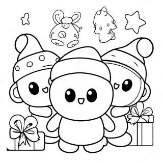 Niedliche Weihnachts Crewmitglieder Aus Among Us Ausmalbild 120504-55235