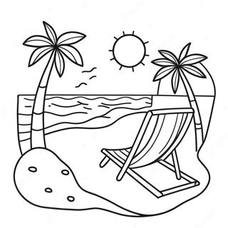 Sonnige Strand Szene Malvorlage 120834-55677