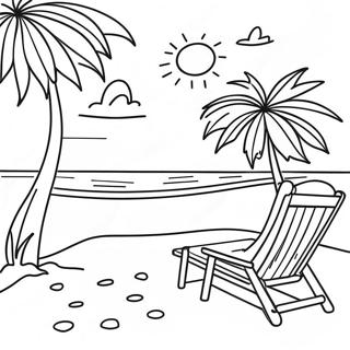 Sonnige Strand Szene Malvorlage 120834-55680